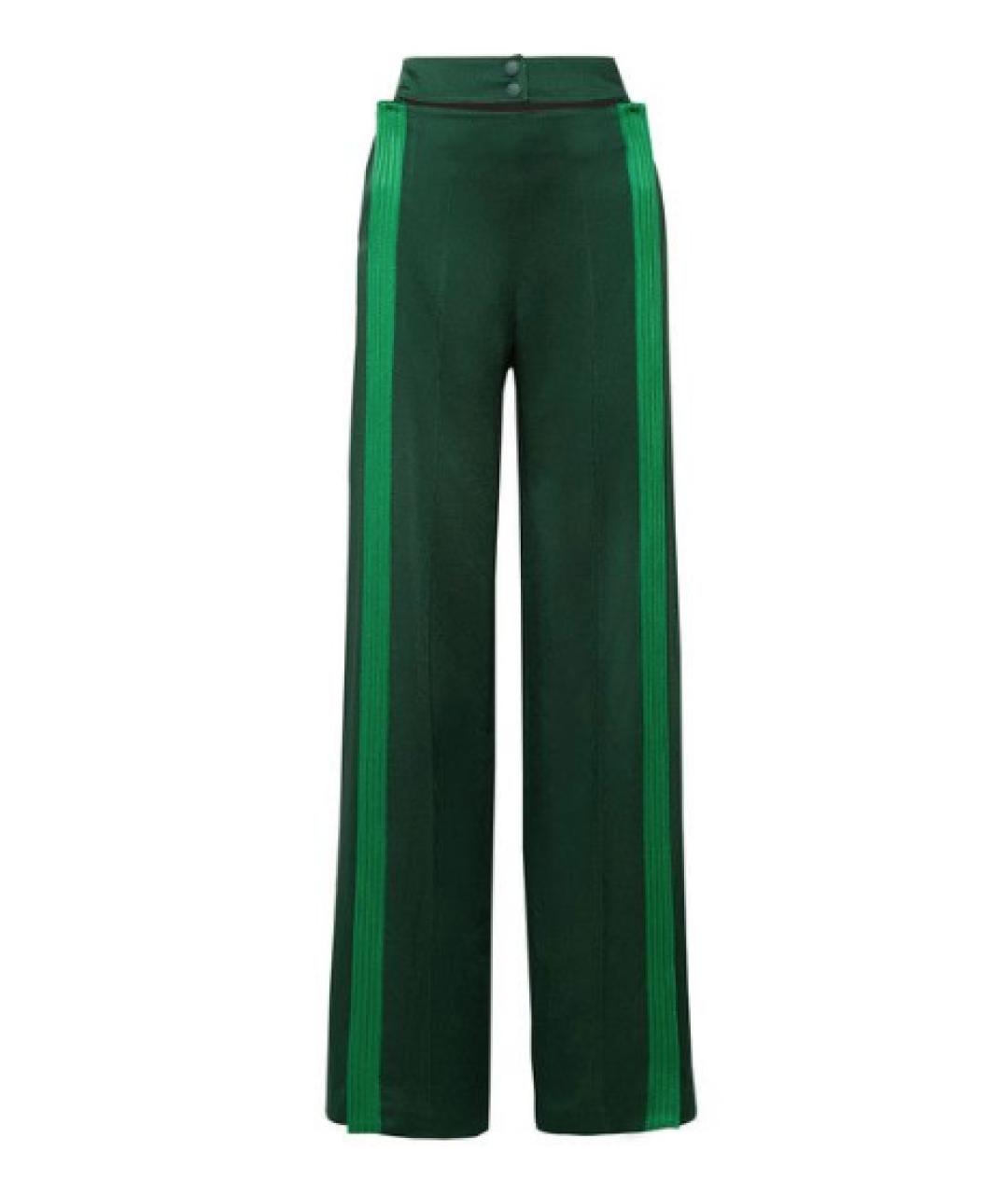 VALENTINO Зеленые шелковые брюки широкие, фото 1