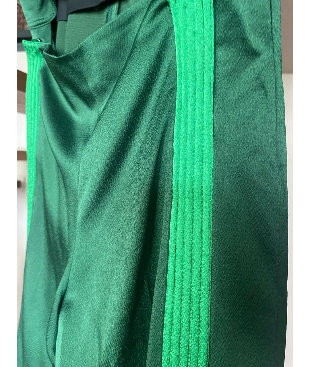 VALENTINO Зеленые шелковые брюки широкие, фото 6