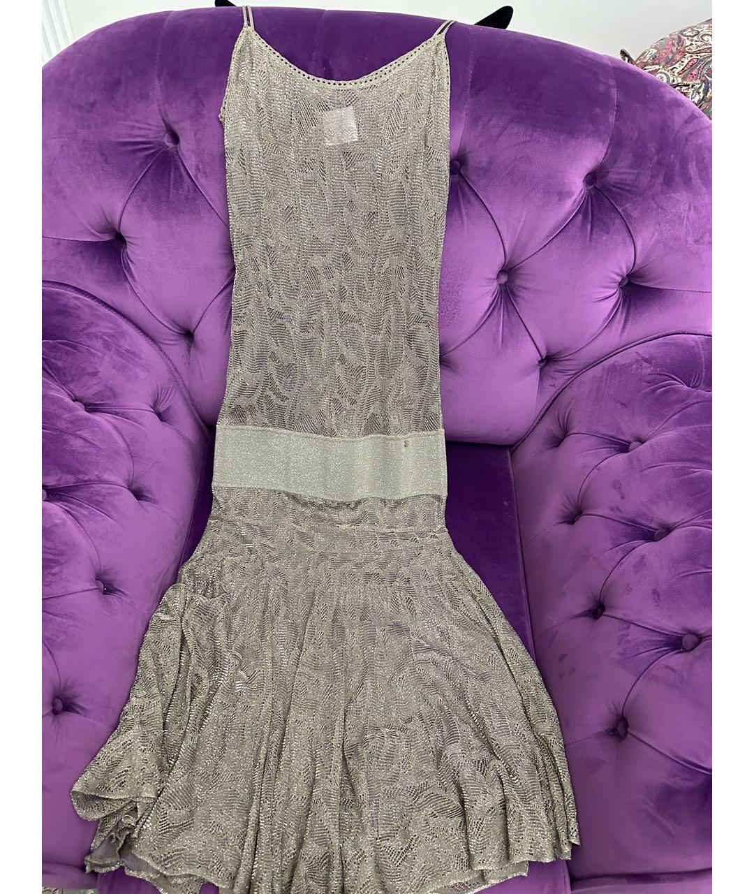CHANEL PRE-OWNED Серебряное вискозное повседневное платье, фото 7