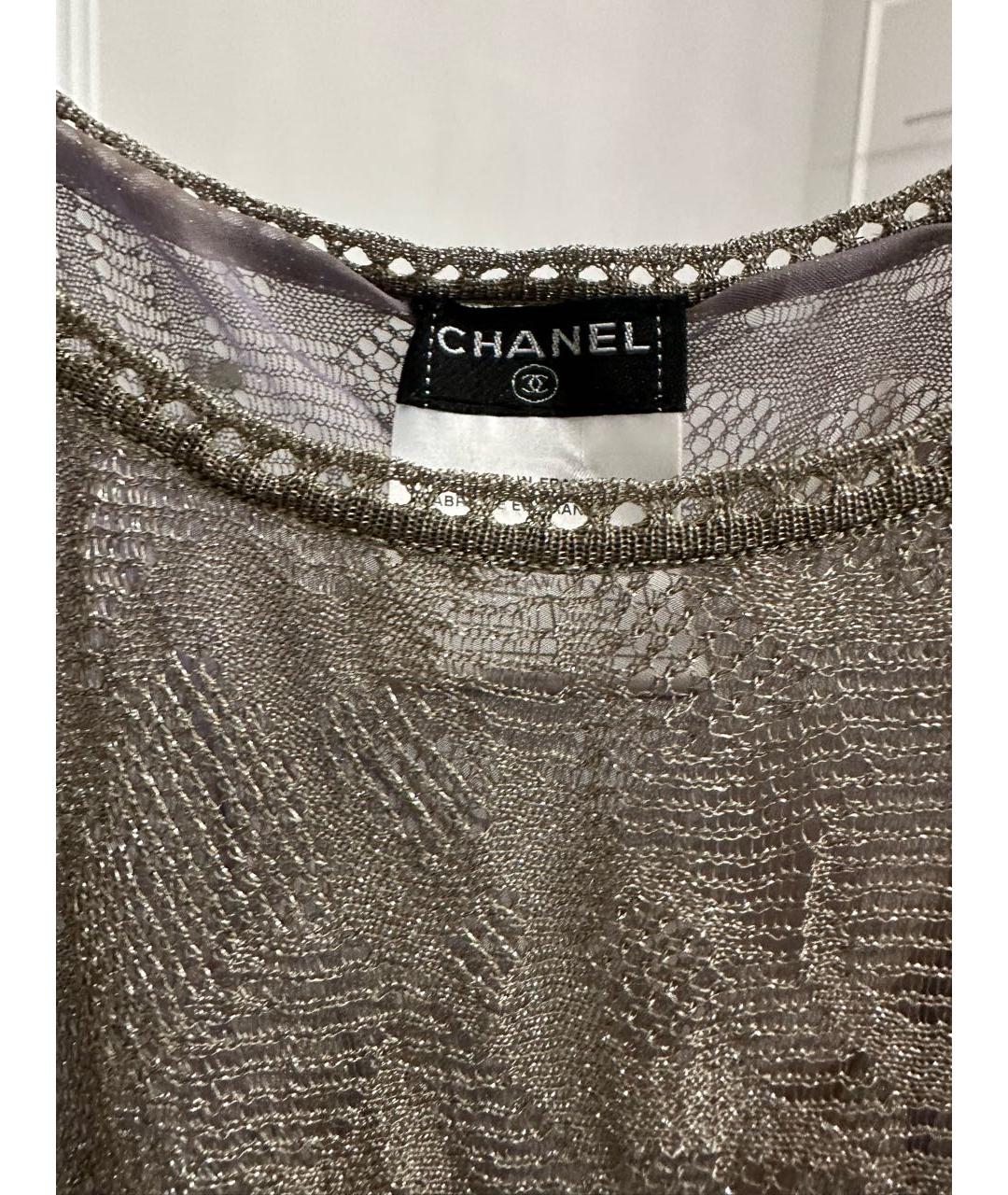 CHANEL PRE-OWNED Серебряное вискозное повседневное платье, фото 3