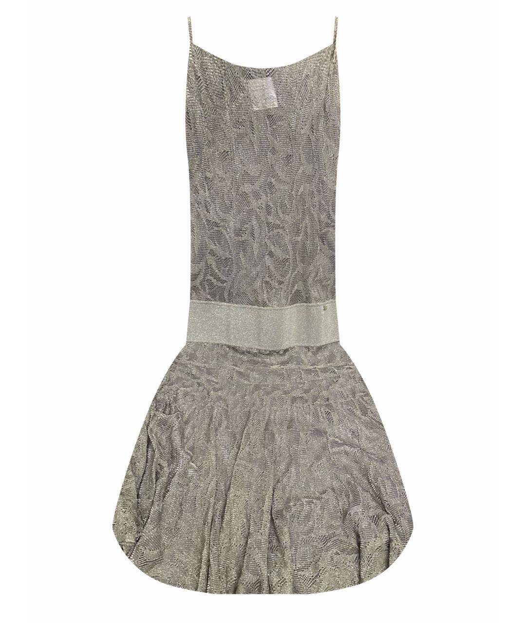 CHANEL PRE-OWNED Серебряное вискозное повседневное платье, фото 1