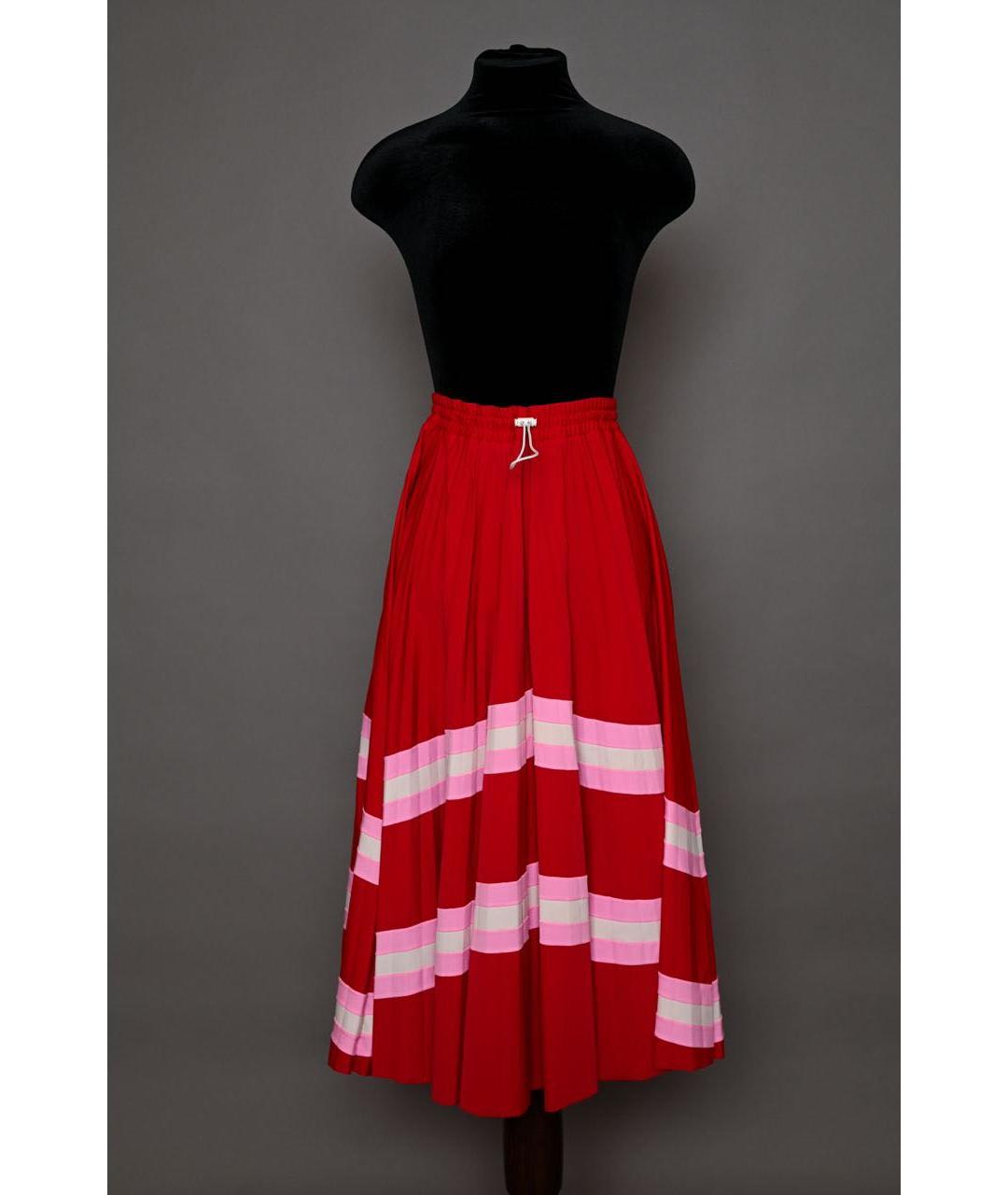 VALENTINO Красная полиамидовая юбка миди, фото 4