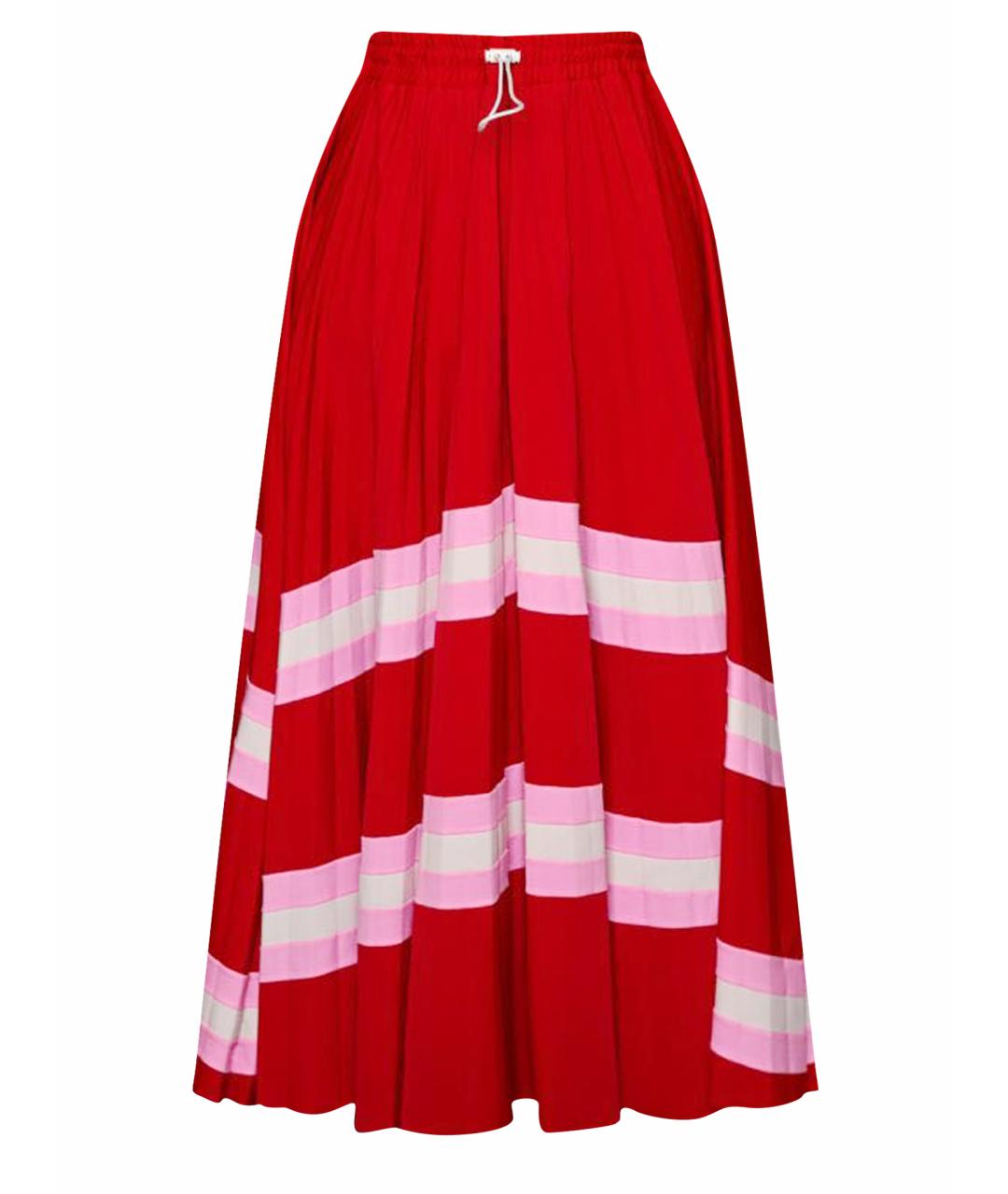 VALENTINO Красная полиамидовая юбка миди, фото 1