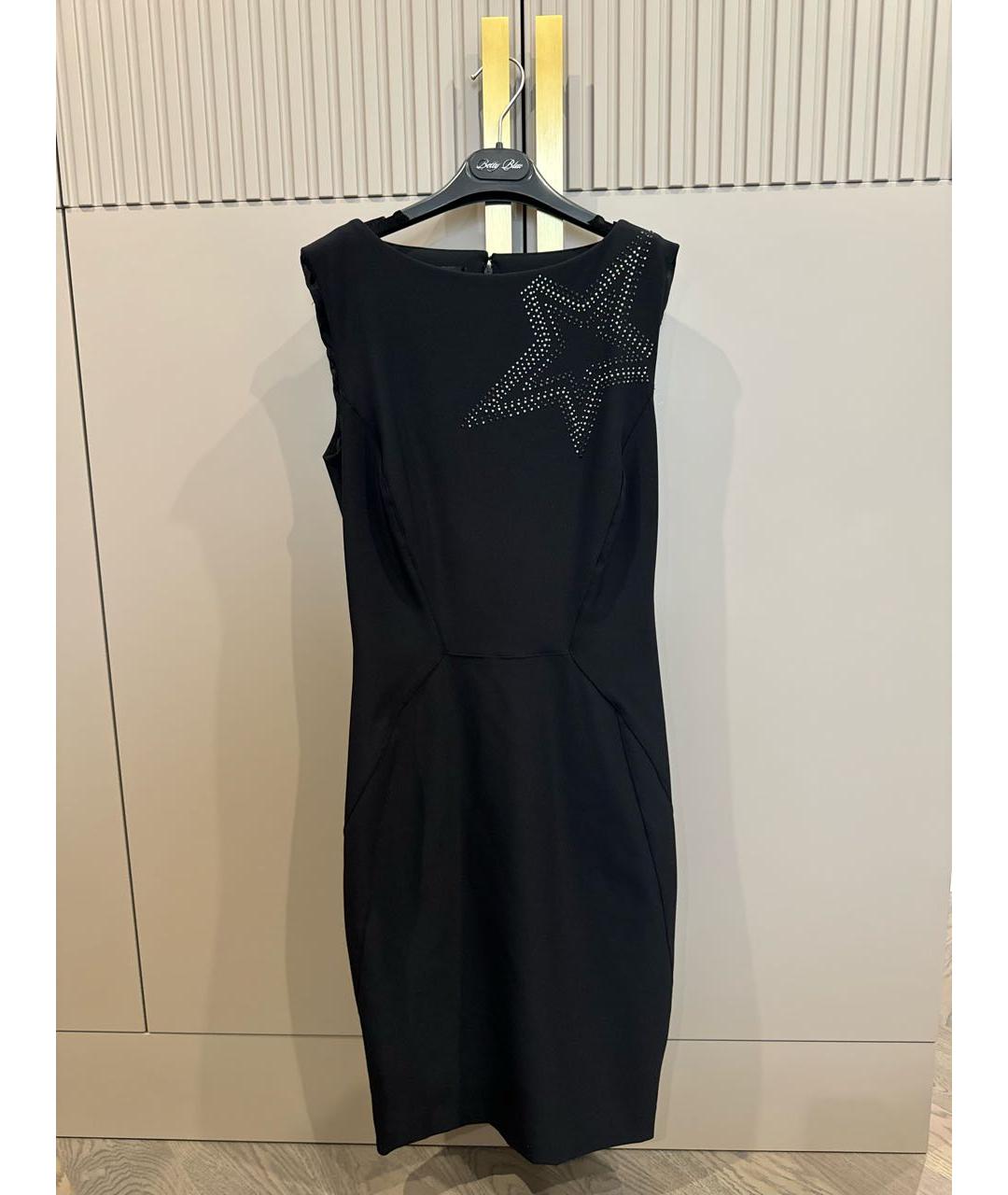 ELISABETTA FRANCHI Черное полиамидовое коктейльное платье, фото 9