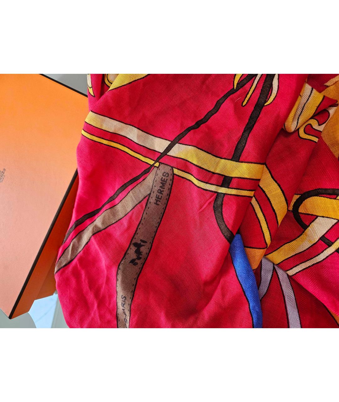 HERMES PRE-OWNED Красный кашемировый платок, фото 3