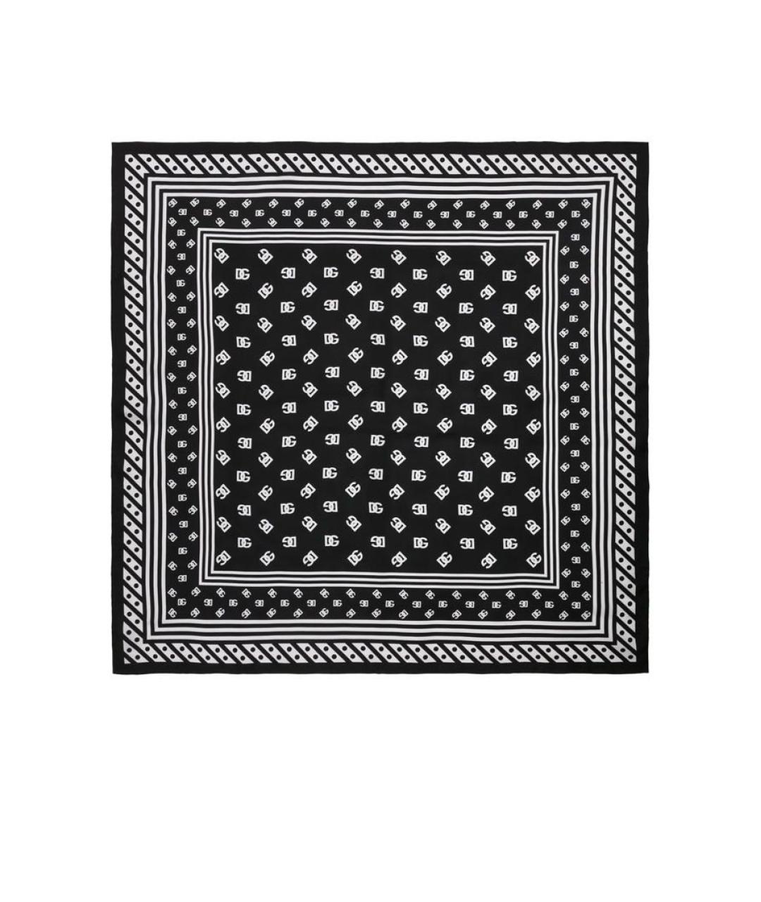 DOLCE&GABBANA Черный шелковый платок, фото 2