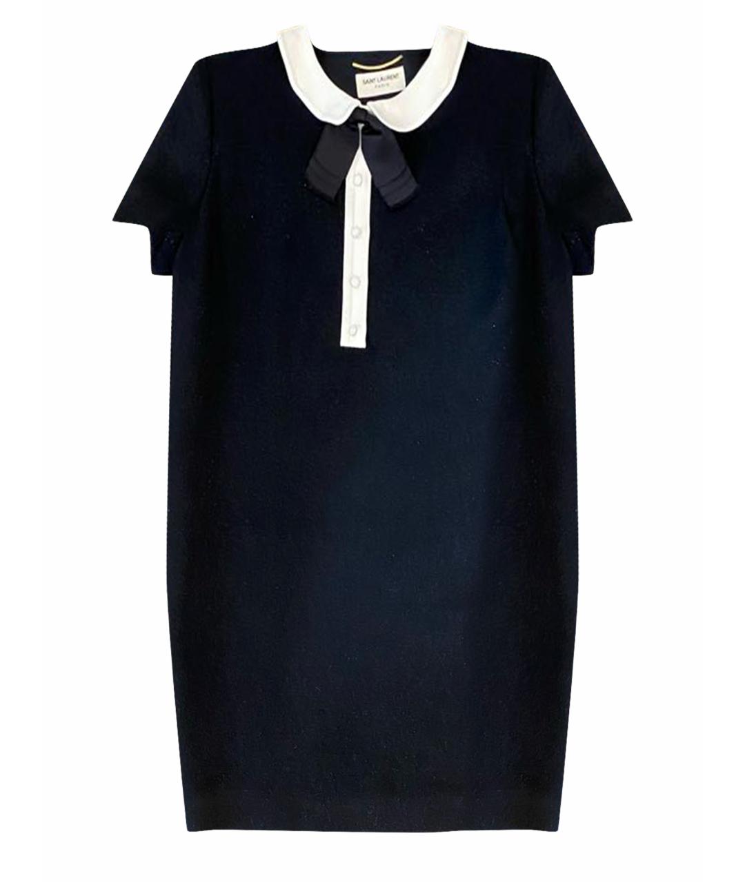 SAINT LAURENT Черное вискозное повседневное платье, фото 1