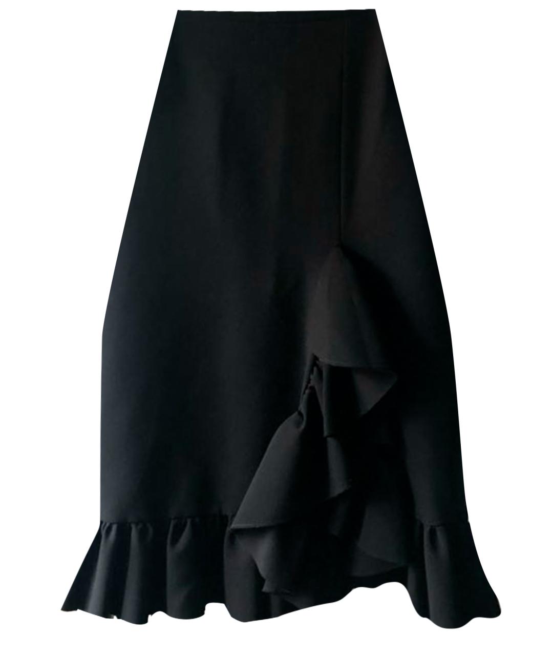 MSGM Черная полиэстеровая юбка миди, фото 1