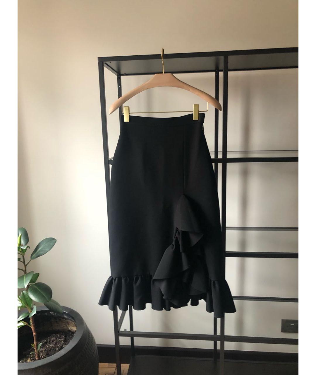 MSGM Черная полиэстеровая юбка миди, фото 5