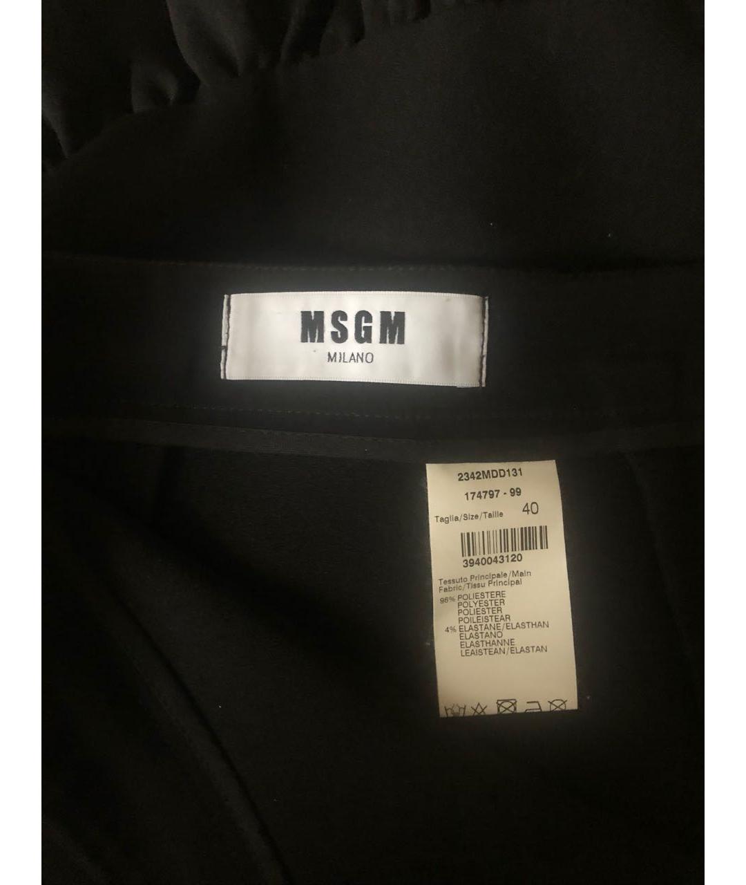 MSGM Черная полиэстеровая юбка миди, фото 3