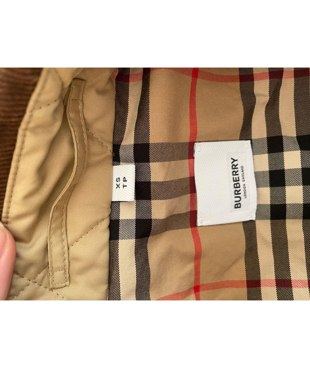 BURBERRY Бежевая полиэстеровая куртка, фото 4