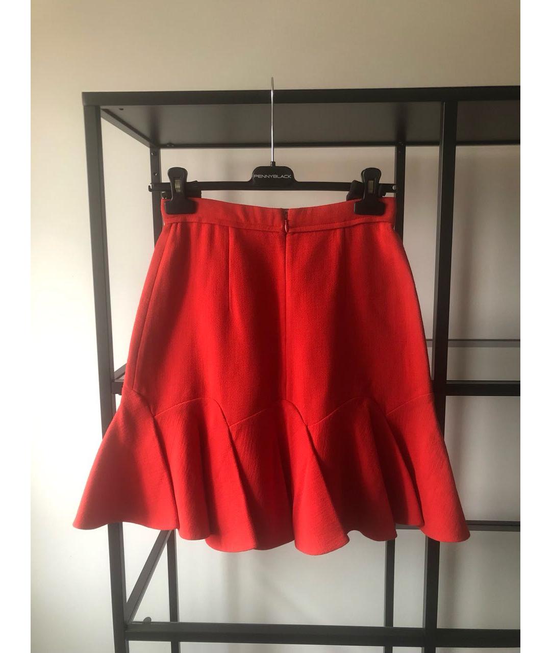 CARVEN Красная шерстяная юбка мини, фото 2