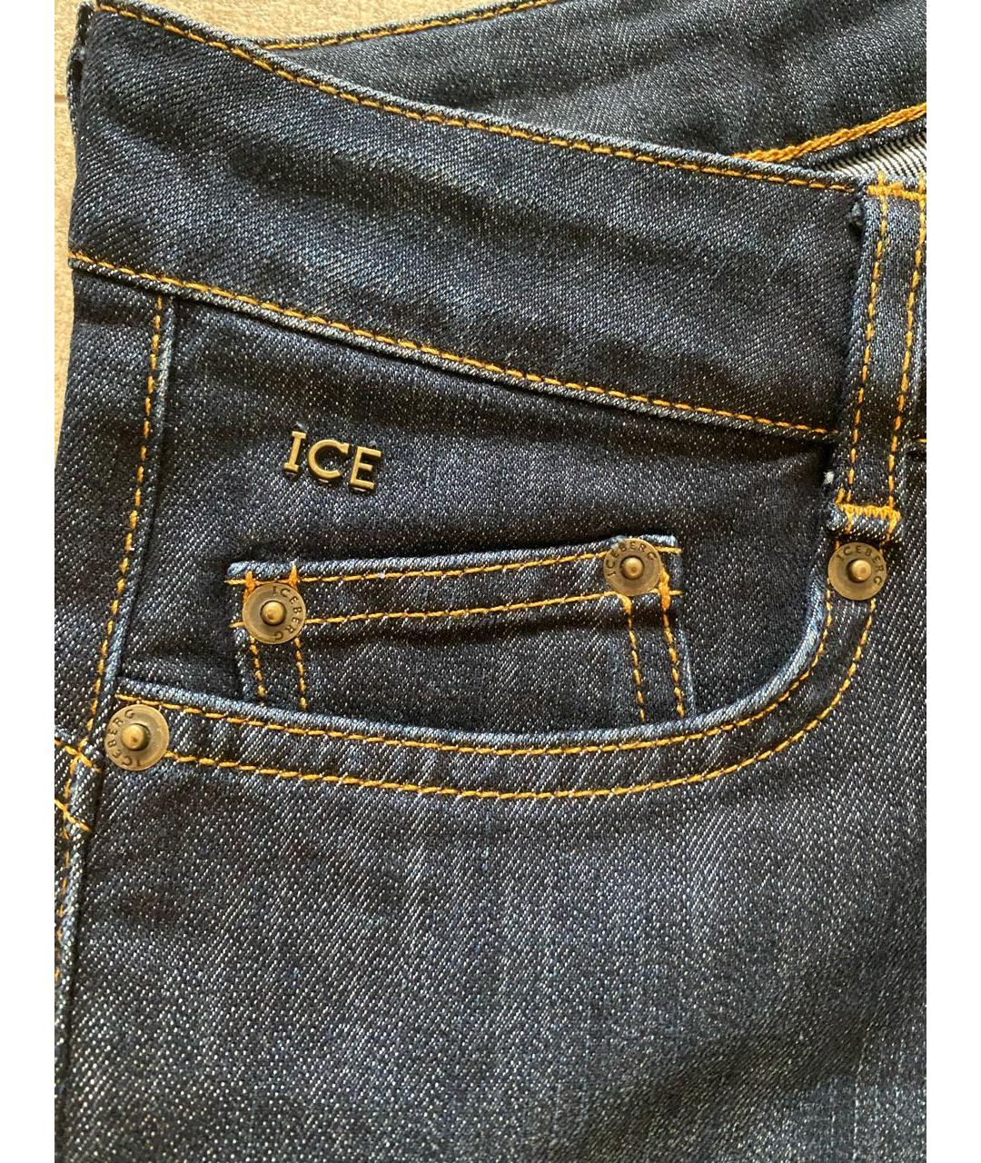 ICEBERG Темно-синие прямые джинсы, фото 4