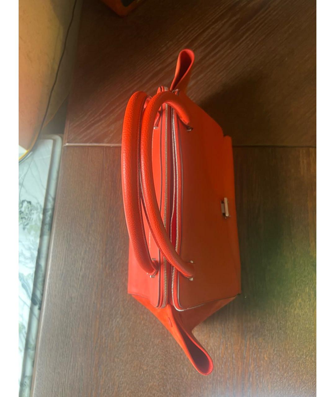 CELINE PRE-OWNED Красная кожаная сумка с короткими ручками, фото 7