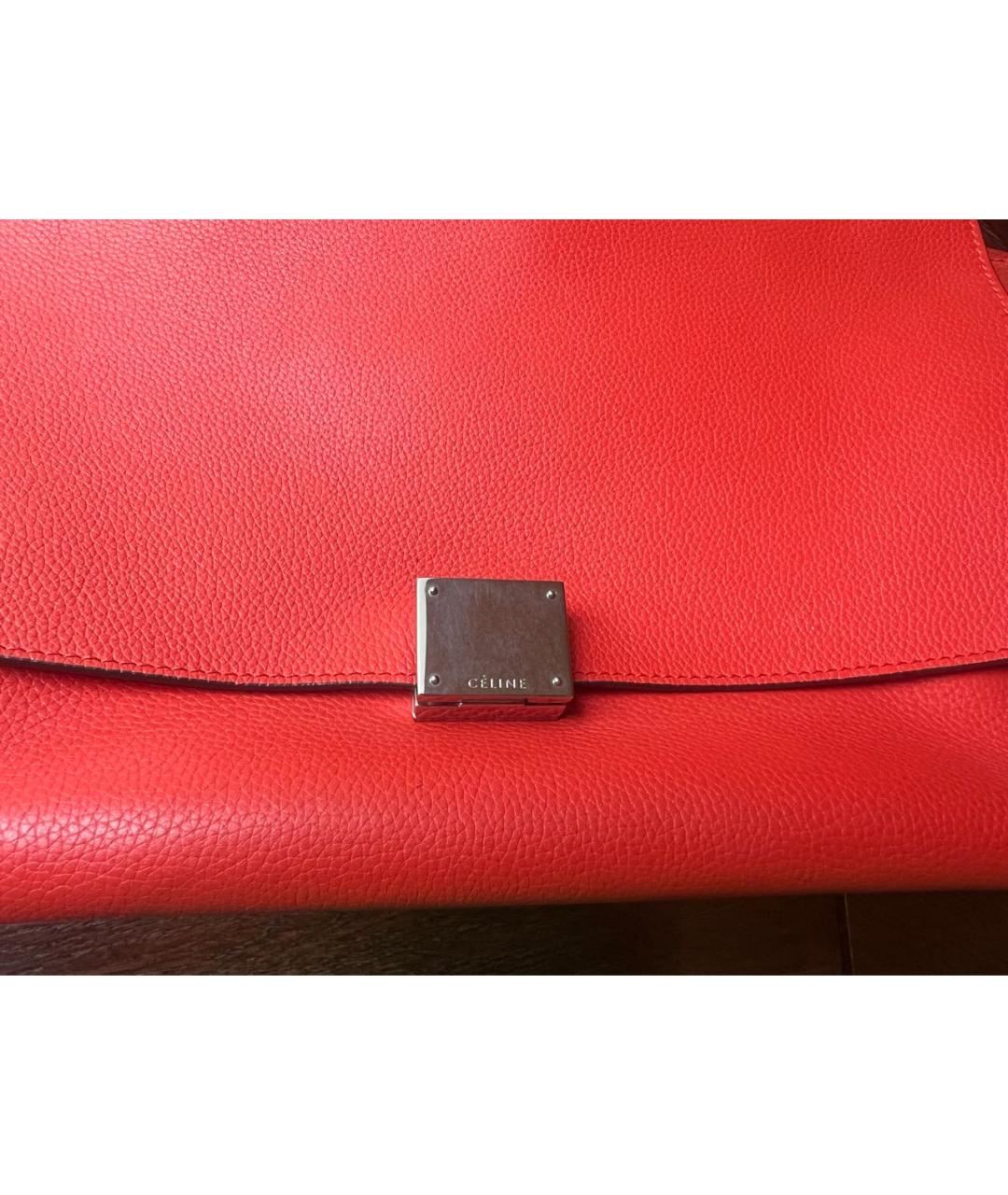 CELINE PRE-OWNED Красная кожаная сумка с короткими ручками, фото 8