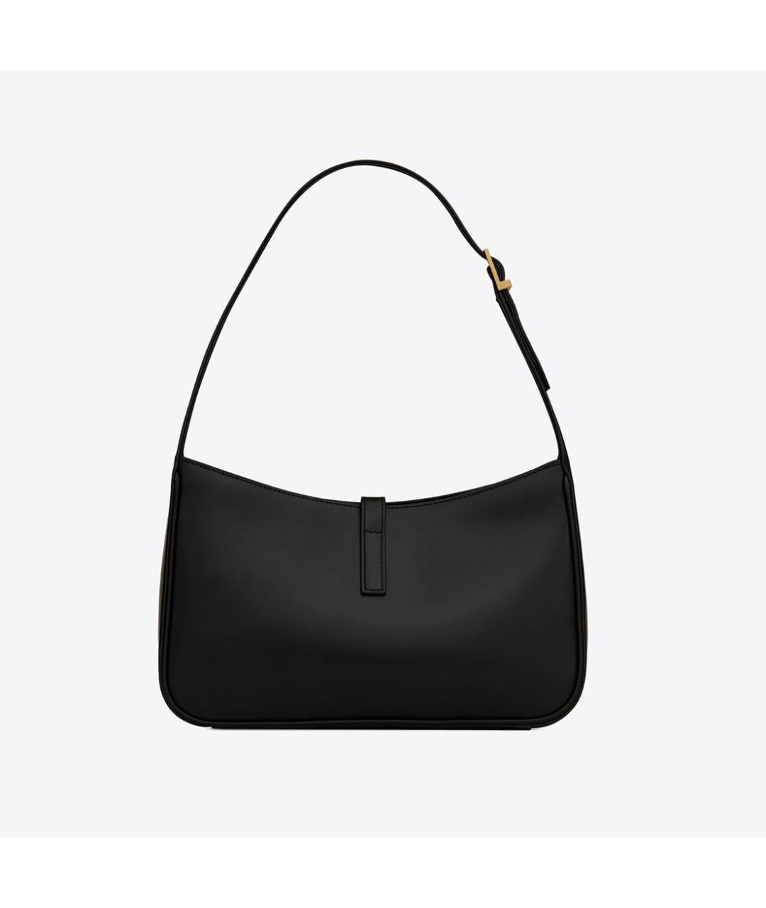 SAINT LAURENT Черная кожаная сумка с короткими ручками, фото 3