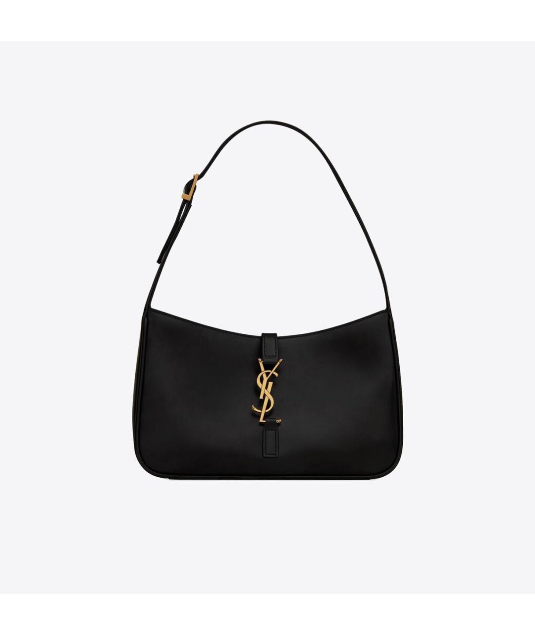 SAINT LAURENT Черная кожаная сумка с короткими ручками, фото 5