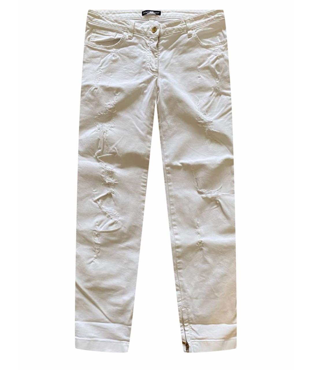 DOLCE&GABBANA Белые прямые джинсы, фото 1