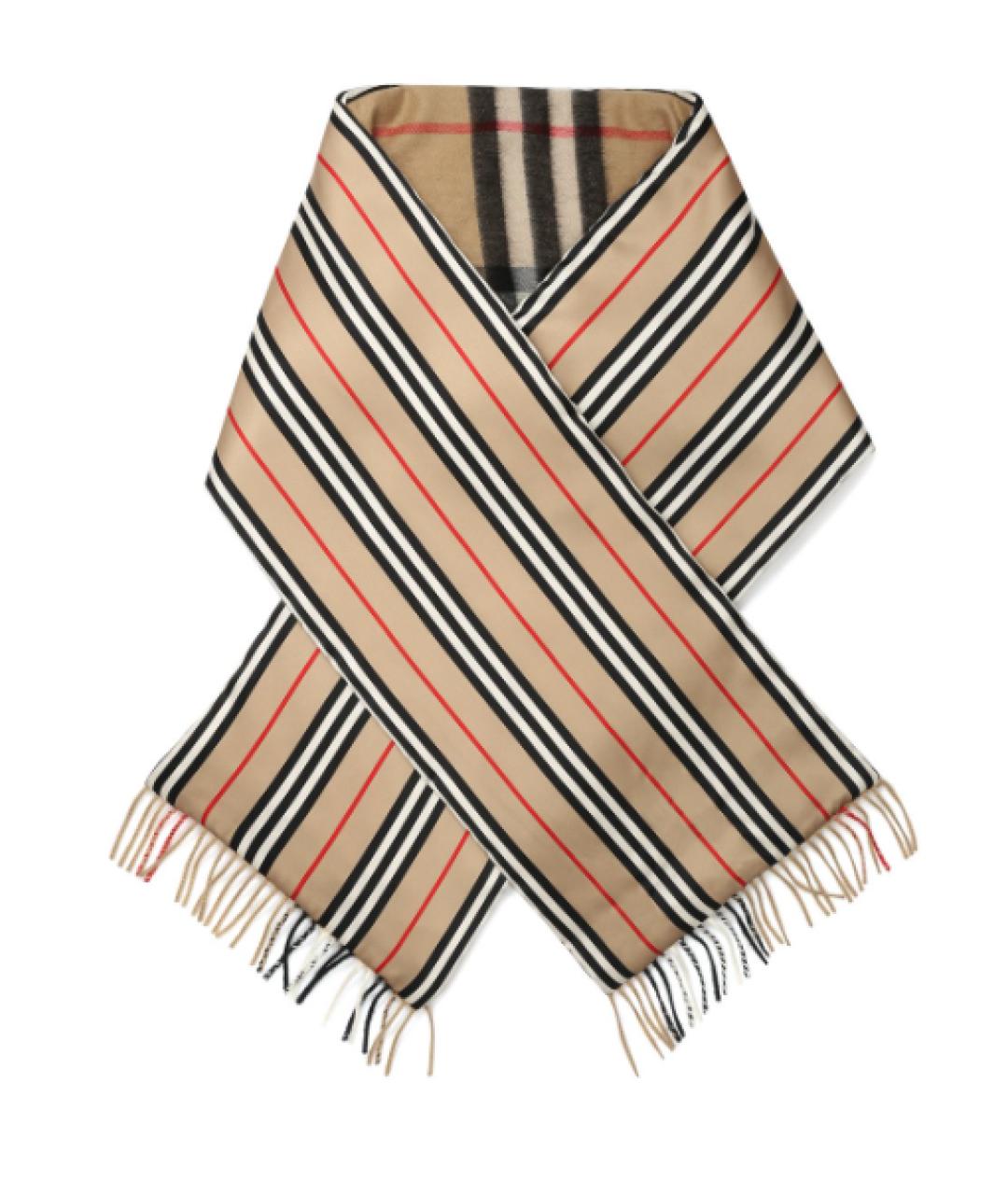 BURBERRY Бежевый шерстяной шарф, фото 1