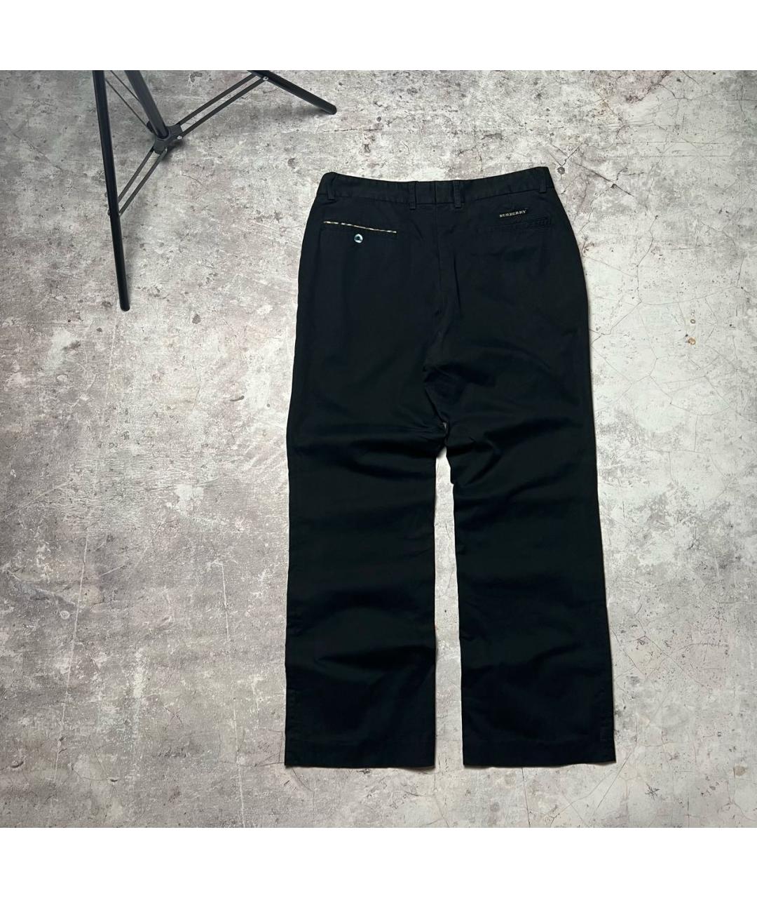 BURBERRY Черные хлопковые брюки чинос, фото 2