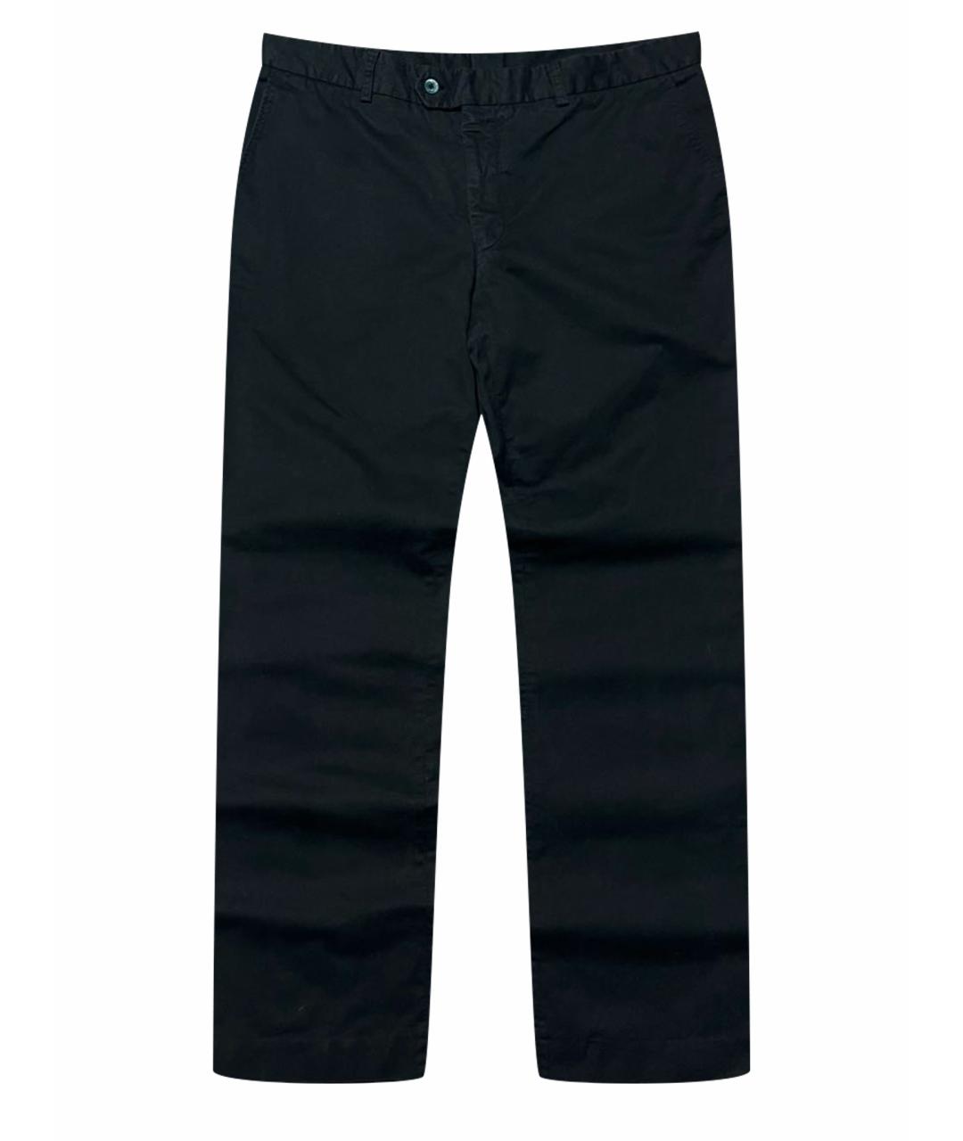 BURBERRY Черные хлопковые брюки чинос, фото 1