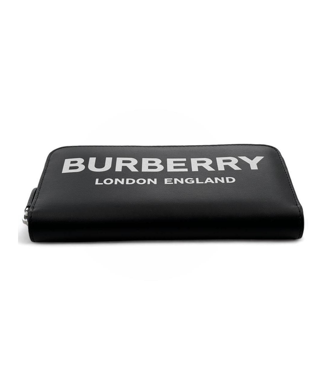 BURBERRY Черный кожаный кошелек, фото 3