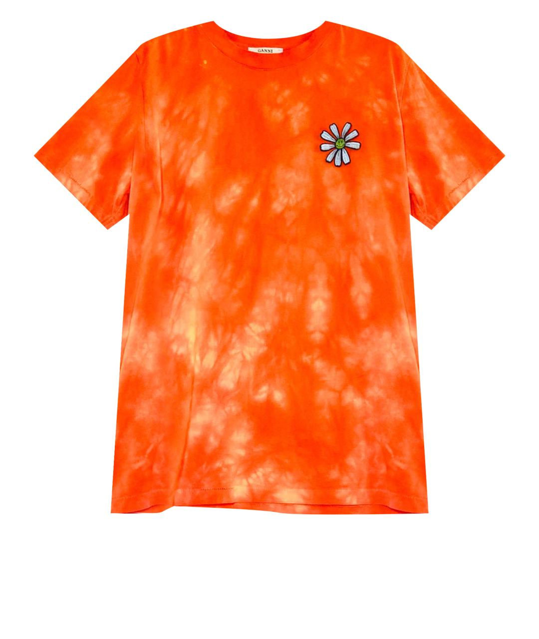 GANNI Оранжевая футболка, фото 1