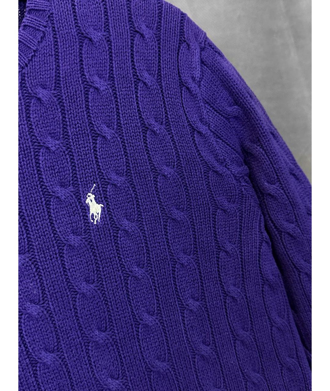RALPH LAUREN Фиолетовый хлопковый джемпер / свитер, фото 4