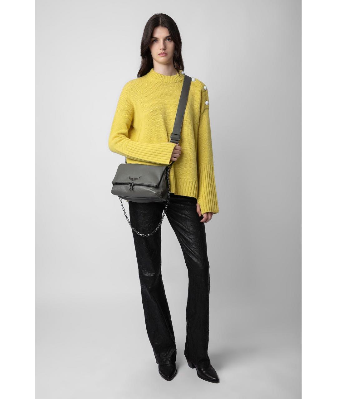ZADIG & VOLTAIRE Серая кожаная сумка через плечо, фото 2