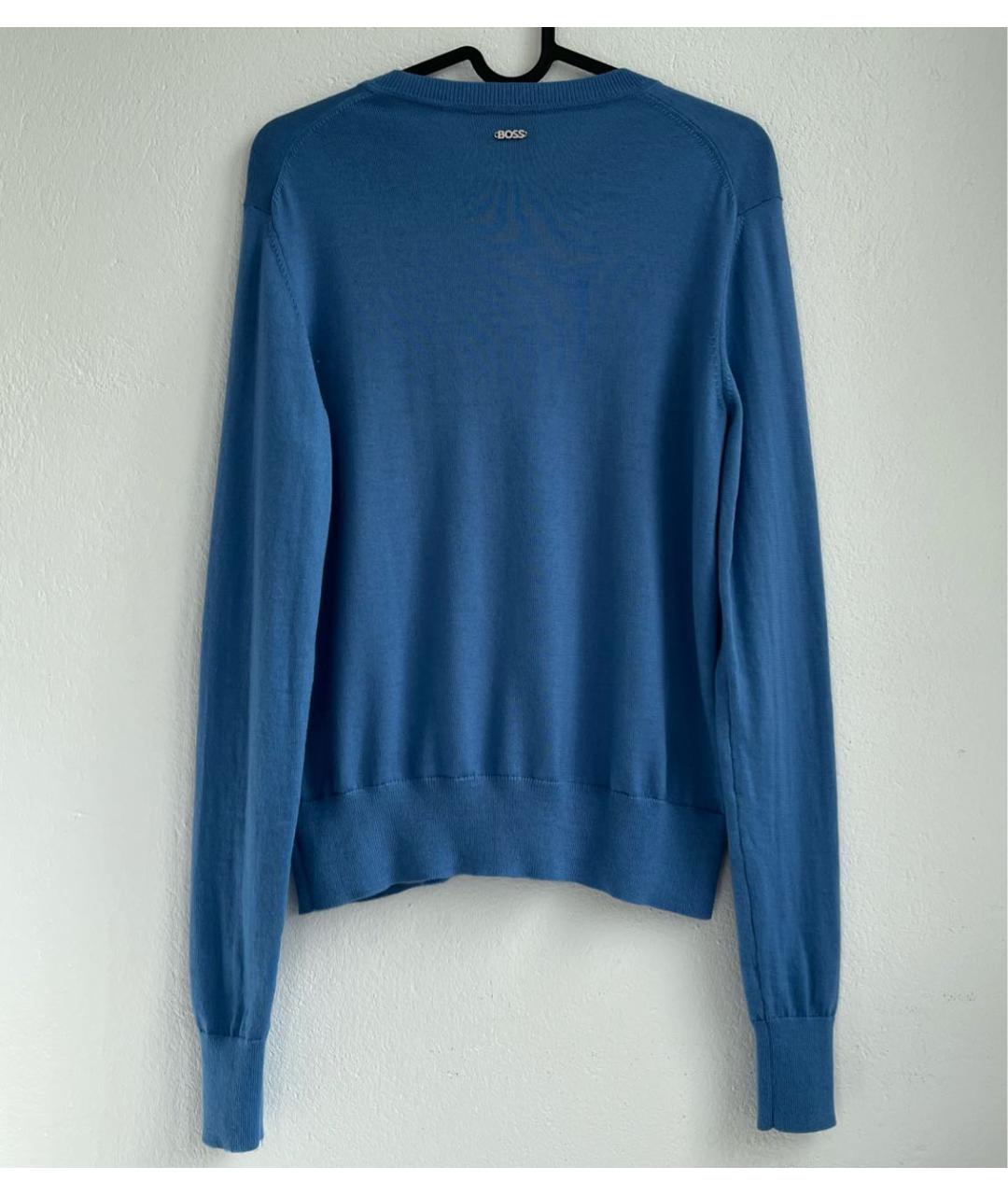 HUGO BOSS Голубой шерстяной джемпер / свитер, фото 3