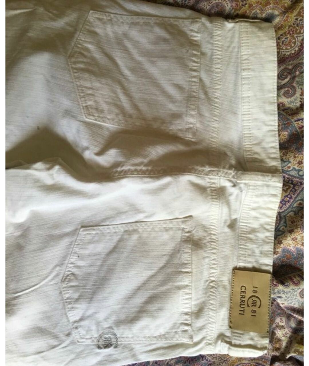 CERRUTI 1881 Белые хлопковые прямые джинсы, фото 4