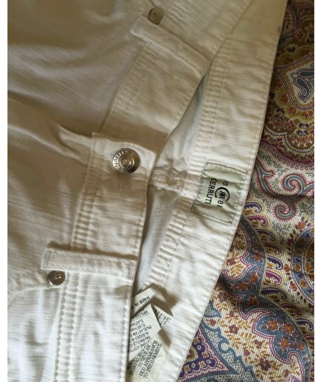 CERRUTI 1881 Белые хлопковые прямые джинсы, фото 3