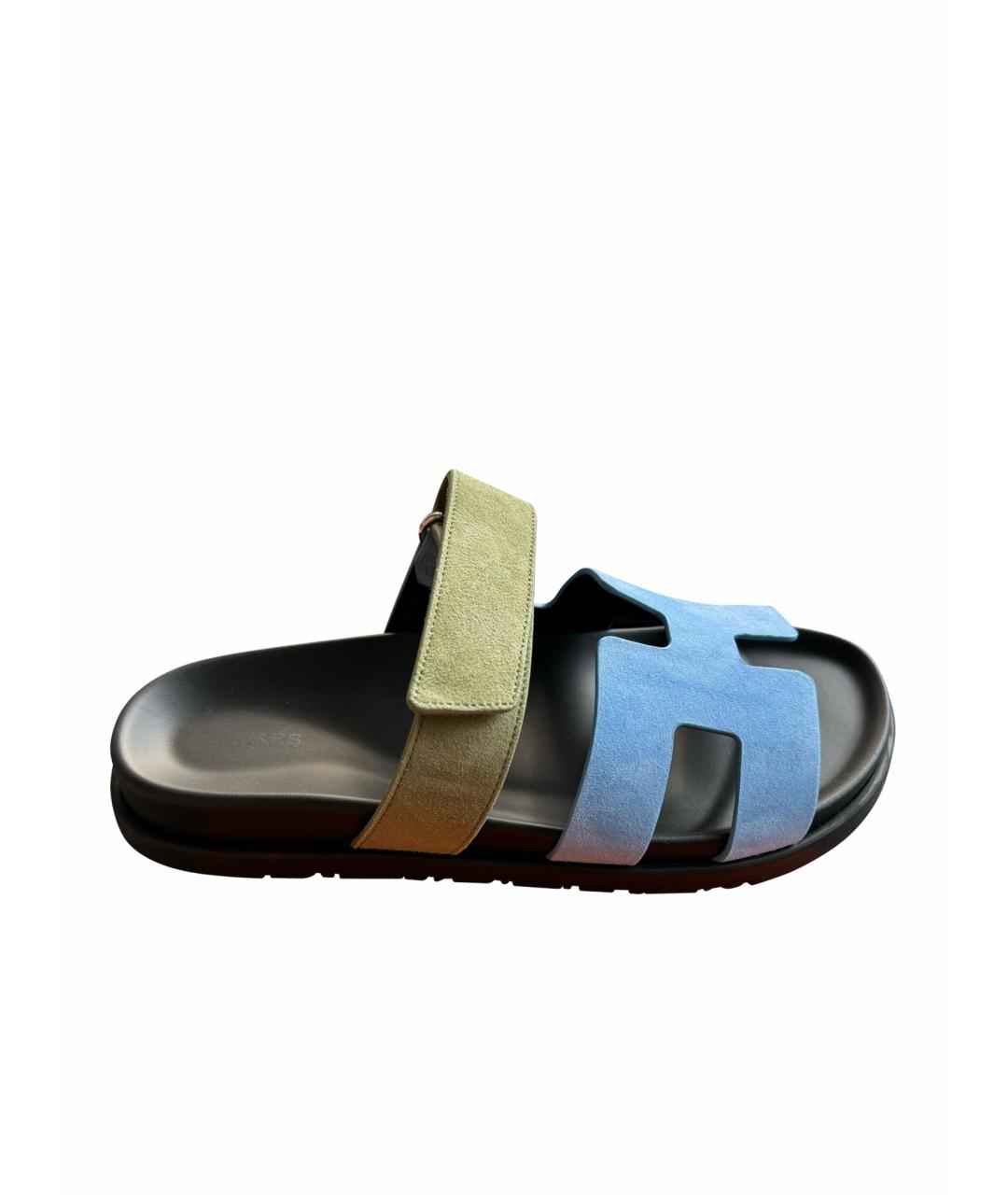 HERMES PRE-OWNED Голубые замшевые сандалии, фото 1
