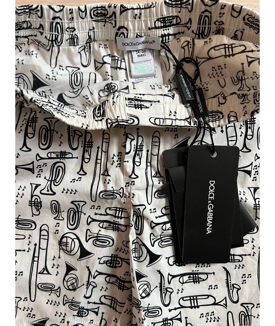 DOLCE&GABBANA Белые хлопковые детские шорты, фото 3