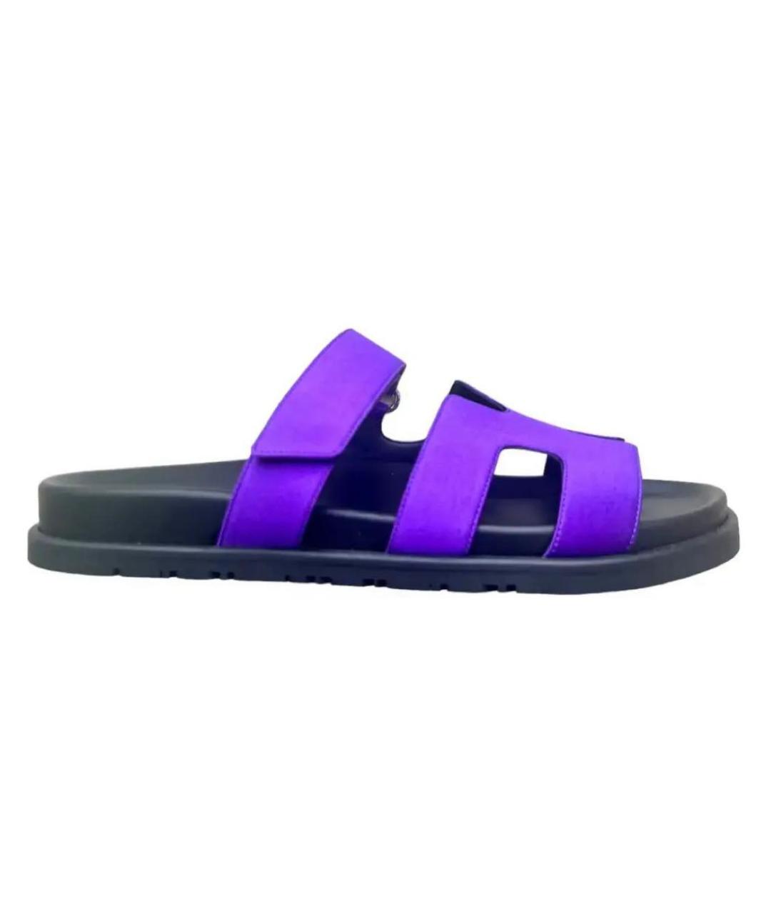 HERMES PRE-OWNED Фиолетовые кожаные сандалии, фото 1