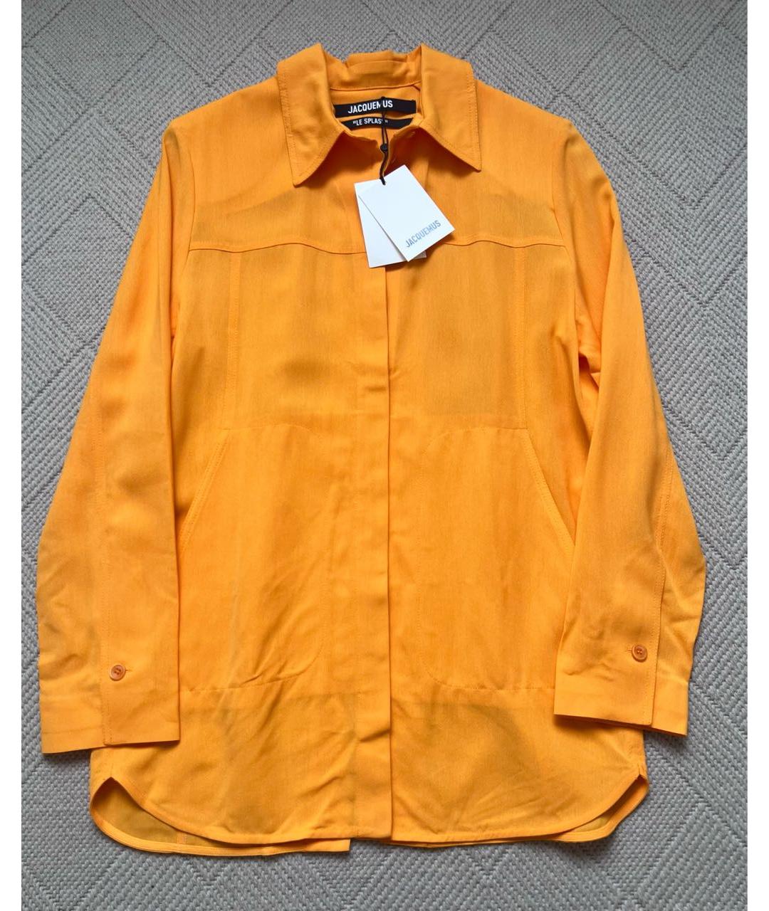 JACQUEMUS Оранжевая вискозная рубашка, фото 5