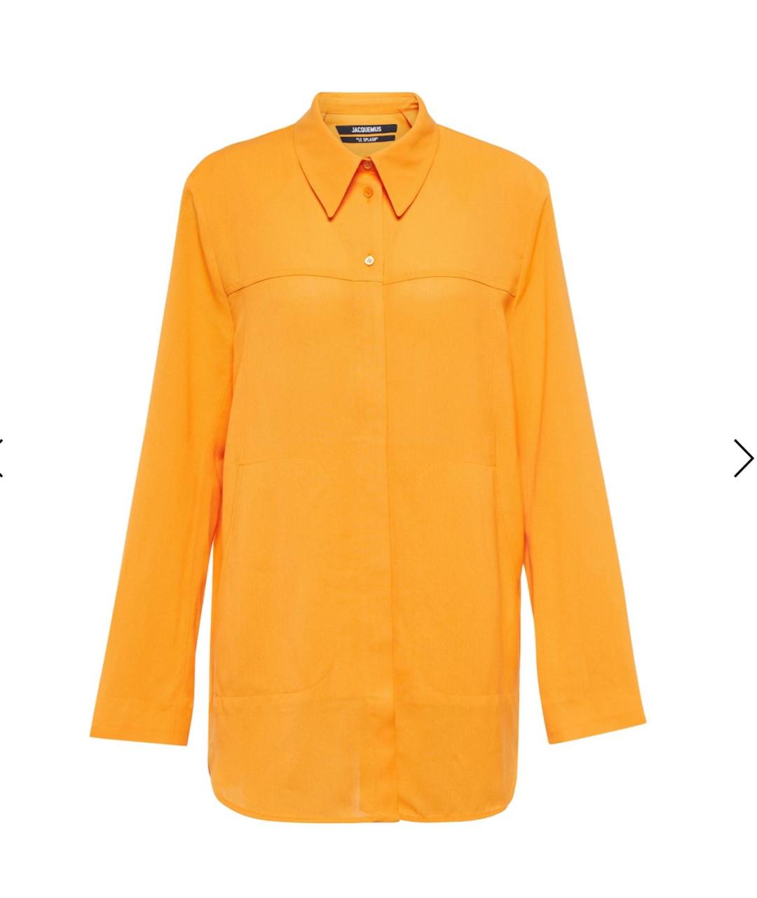 JACQUEMUS Оранжевая вискозная рубашка, фото 9