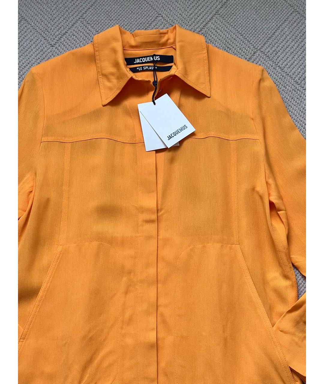 JACQUEMUS Оранжевая вискозная рубашка, фото 2