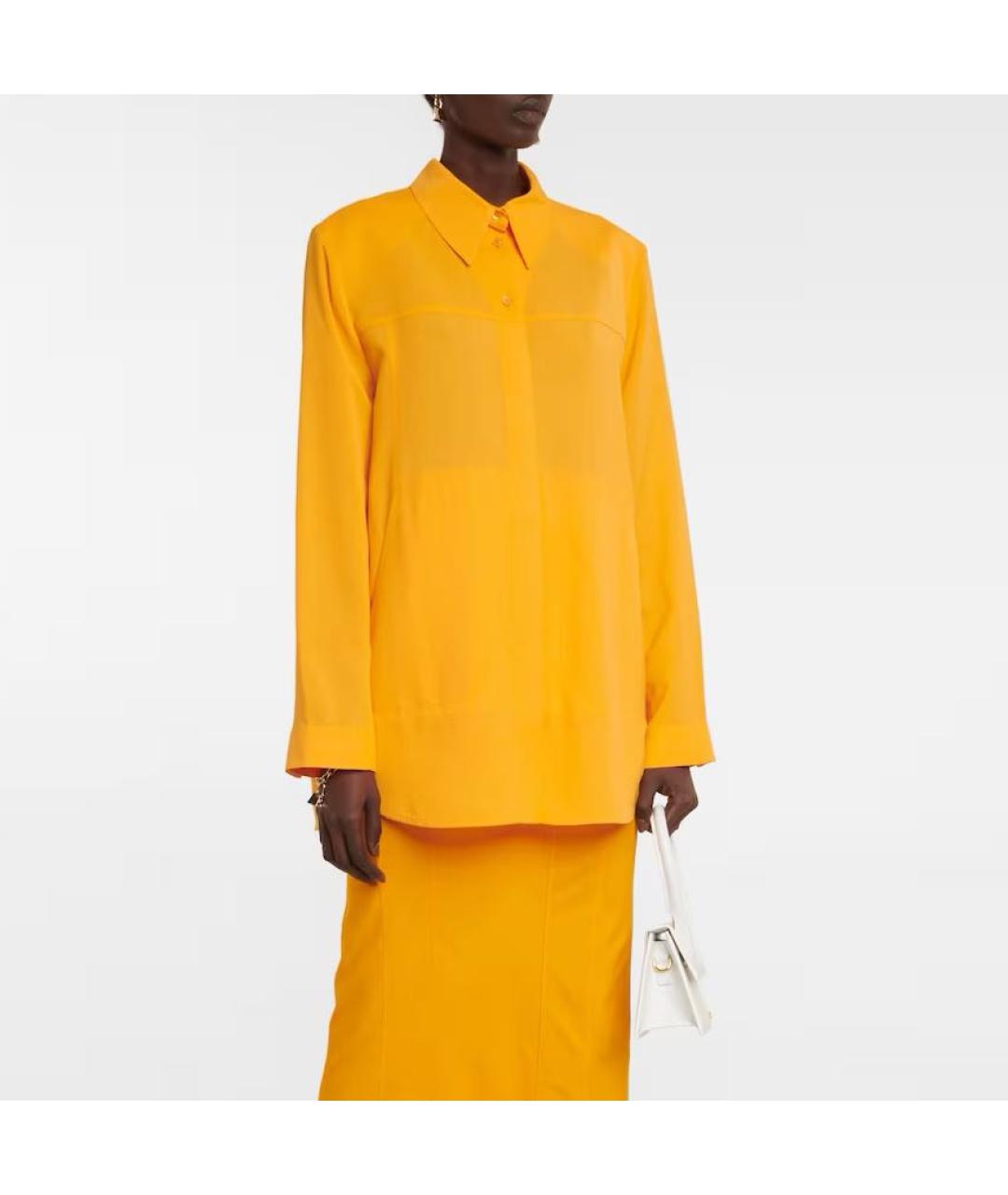 JACQUEMUS Оранжевая вискозная рубашка, фото 8