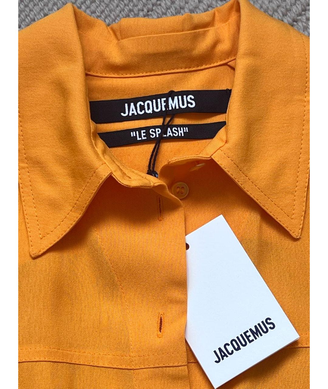 JACQUEMUS Оранжевая вискозная рубашка, фото 5