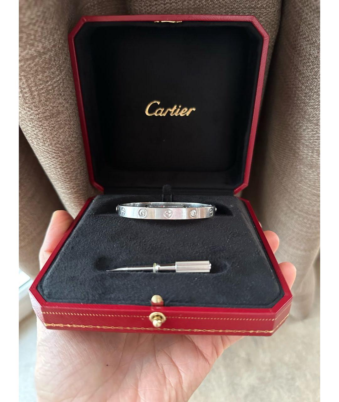 CARTIER Серебрянный браслет из белого золота, фото 2