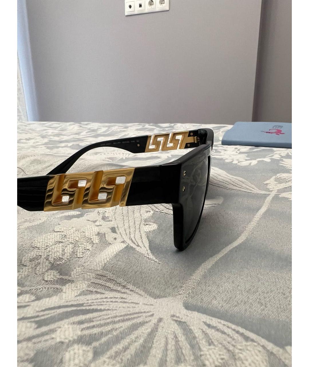 VERSACE Черные пластиковые солнцезащитные очки, фото 2