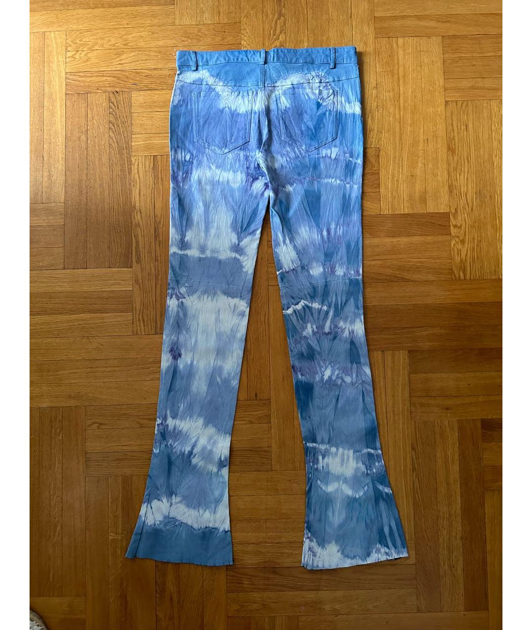 JITROIS Голубые кожаные брюки узкие, фото 7