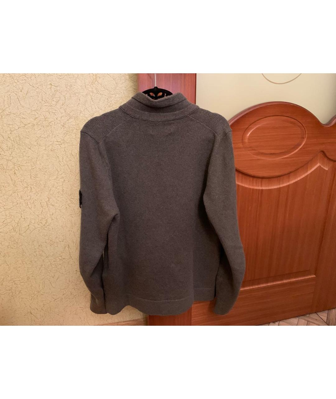 STONE ISLAND Серый хлопко-эластановый джемпер / свитер, фото 2