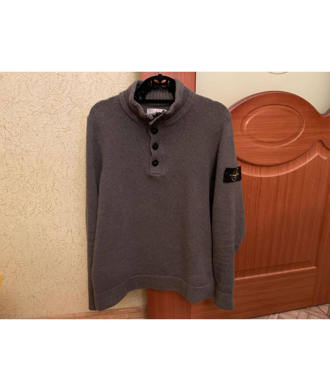 STONE ISLAND Серый хлопко-эластановый джемпер / свитер, фото 5