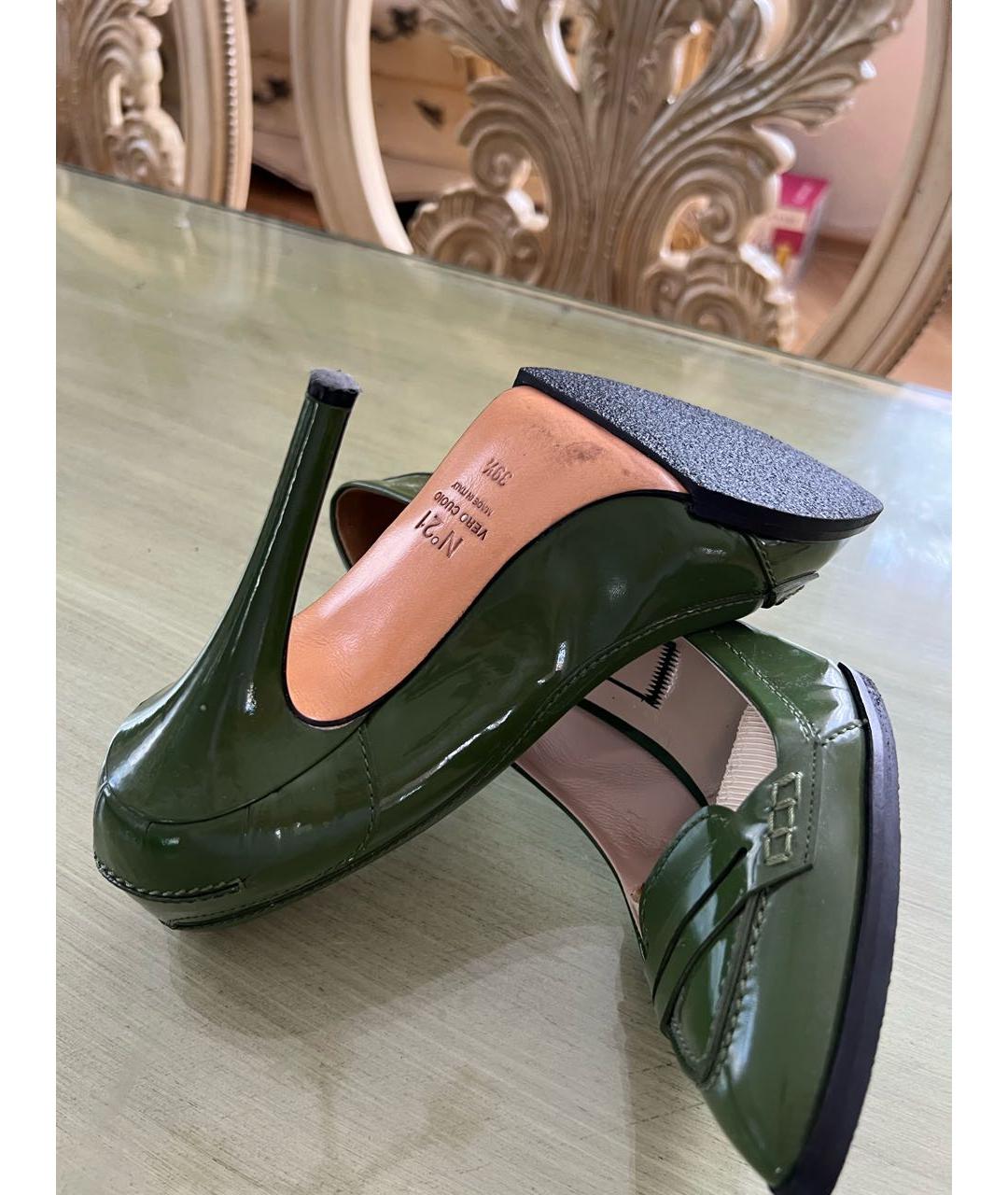 NO. 21 Зеленые туфли из лакированной кожи, фото 5