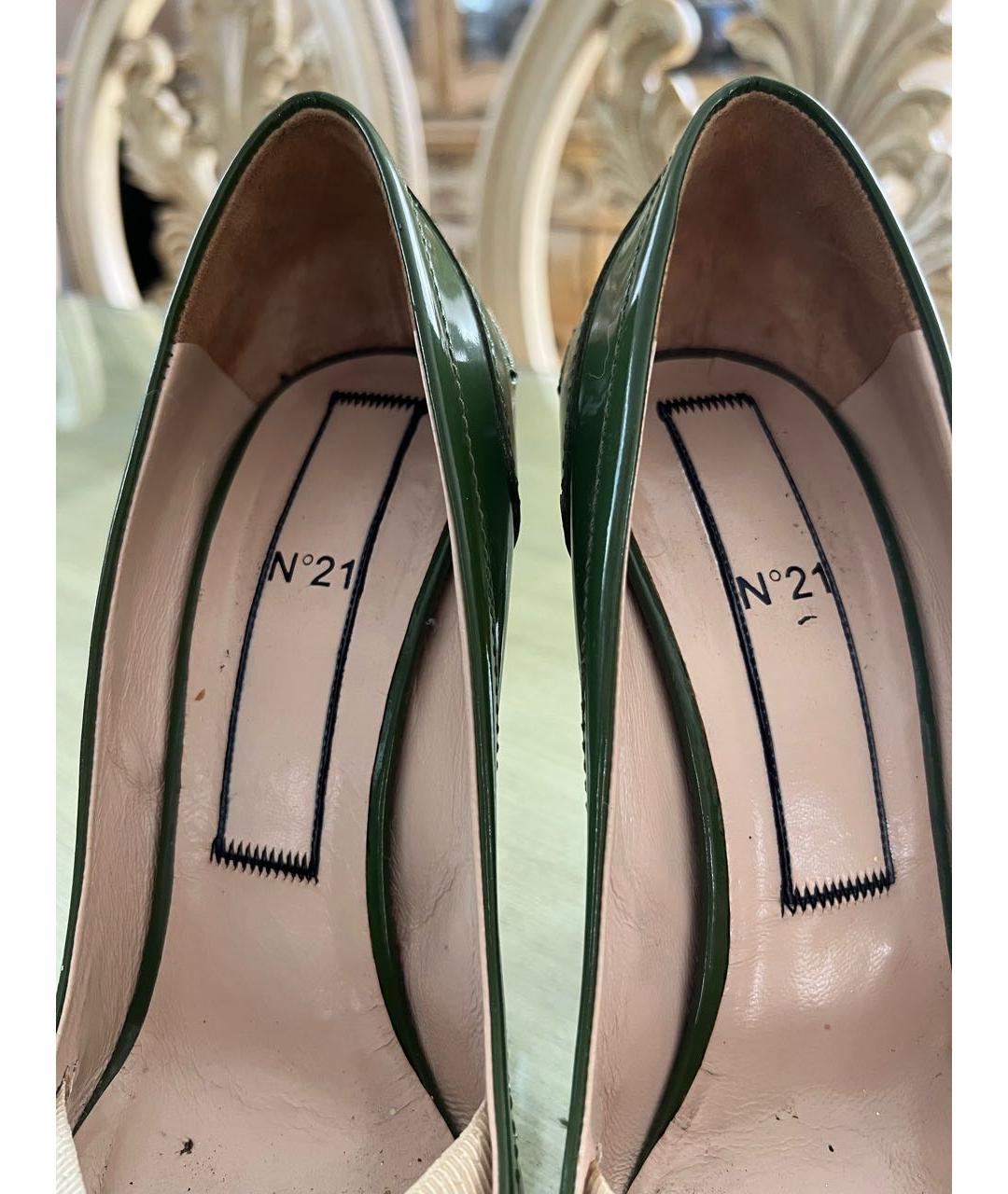 NO. 21 Зеленые туфли из лакированной кожи, фото 3