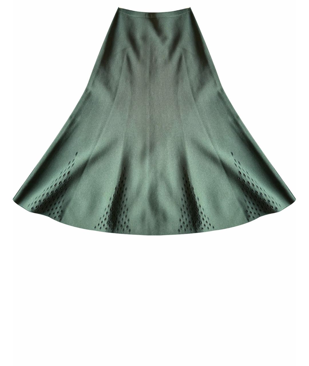 SANDRO Зеленая вискозная юбка миди, фото 1