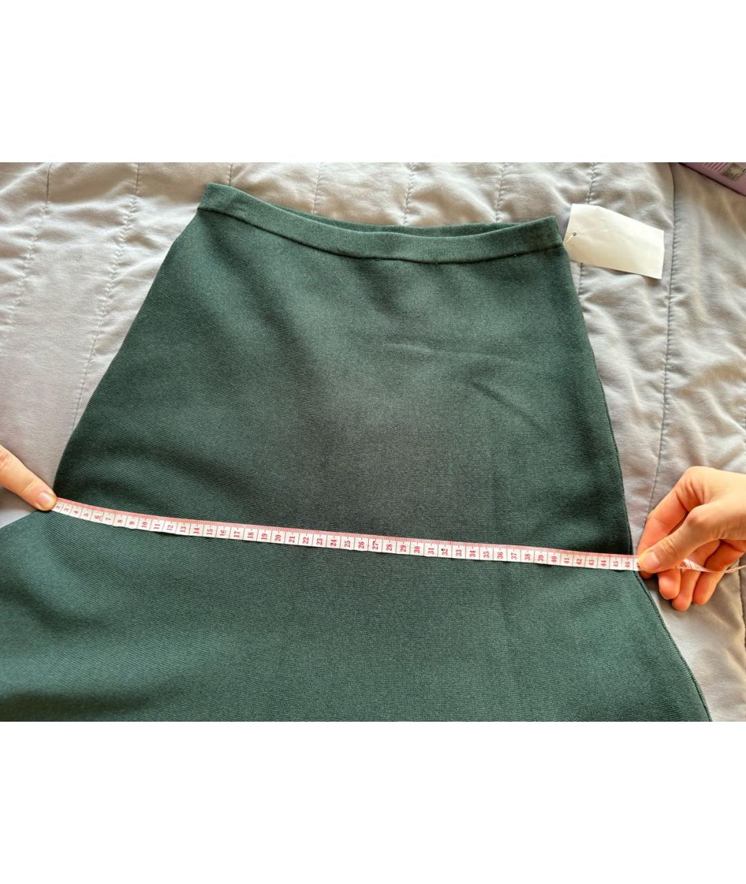 SANDRO Зеленая вискозная юбка миди, фото 5
