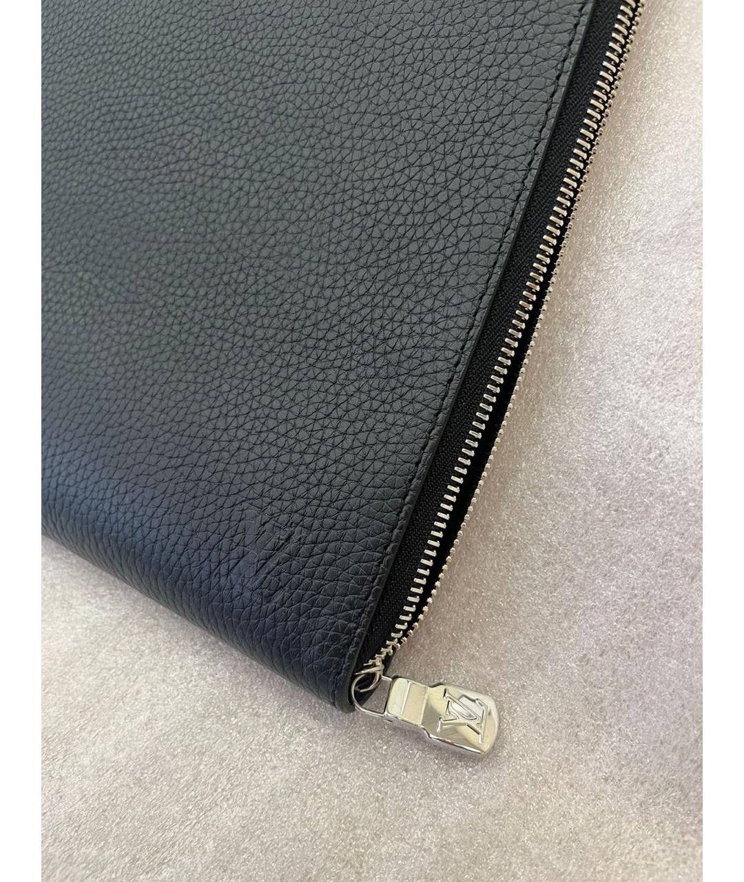 LOUIS VUITTON PRE-OWNED Черная кожаная папка для документов, фото 4